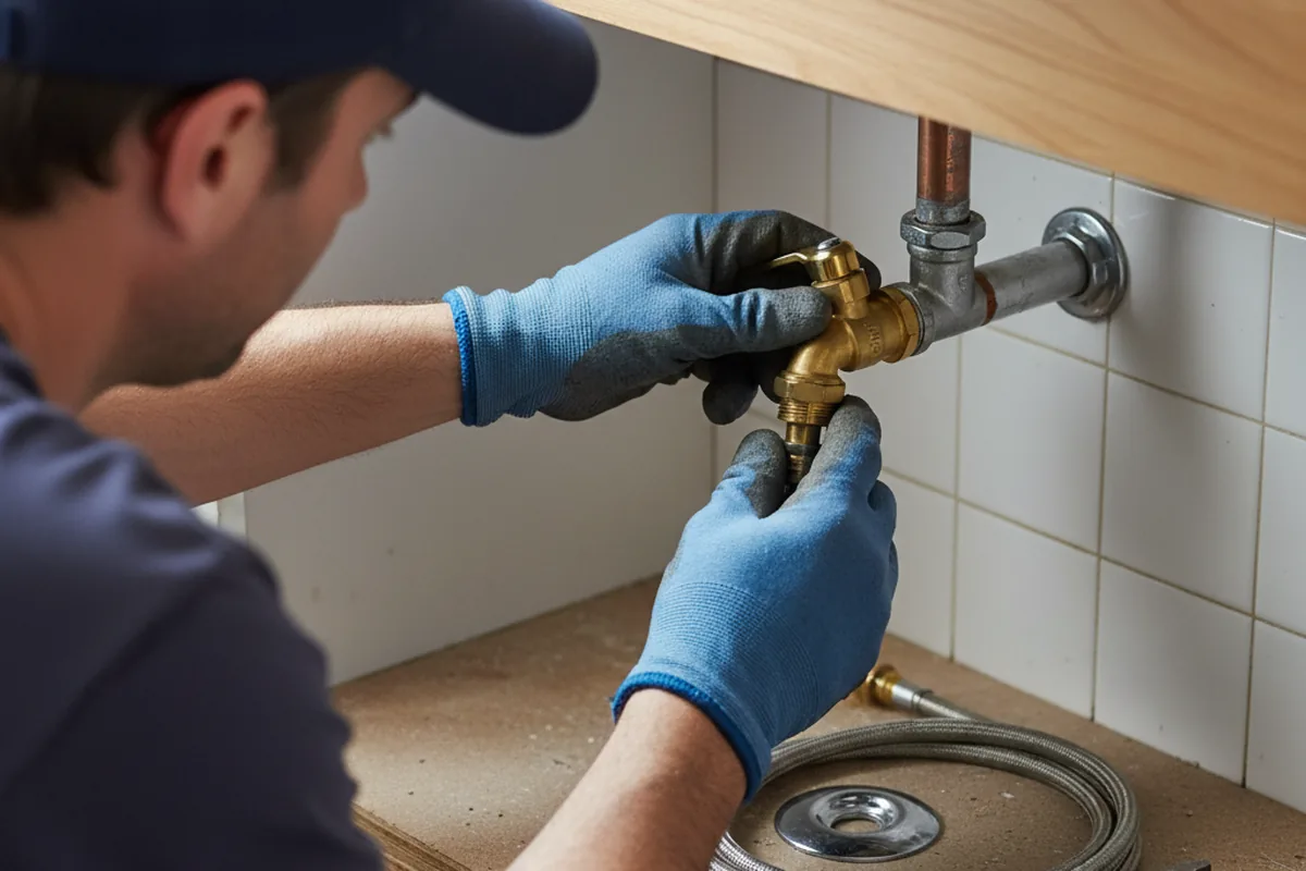 Shutoff valve and fitting work during Faucet and Fixture Repair in Sewell